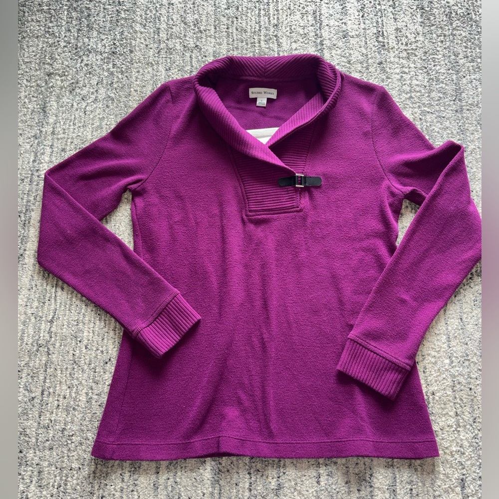Studio Works Fuchsia Shawl Collar Pullover